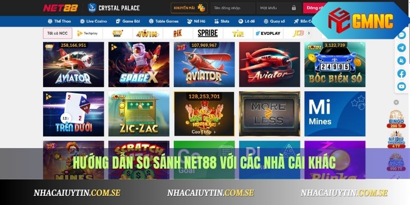 So sánh Net88 với những nhà cái khác cùng phân khúc