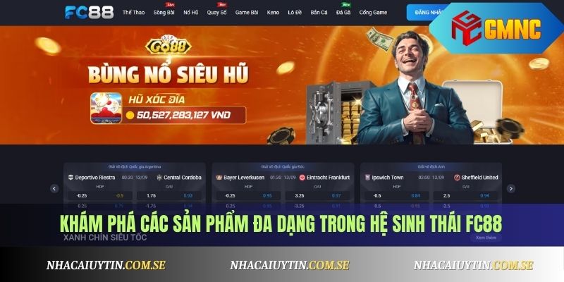 FC88 - Cược Thể Thao, Game Bài, Lô Đề Trên Một Nền Tảng 2 Khám phá các sản phẩm đa dạng trong hệ sinh thái FC88