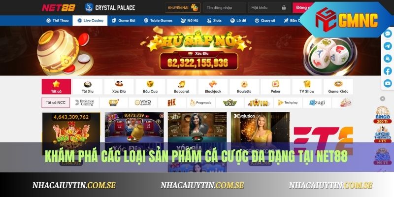 Sản phẩm cá cược cực kỳ đa dạng tại Net88