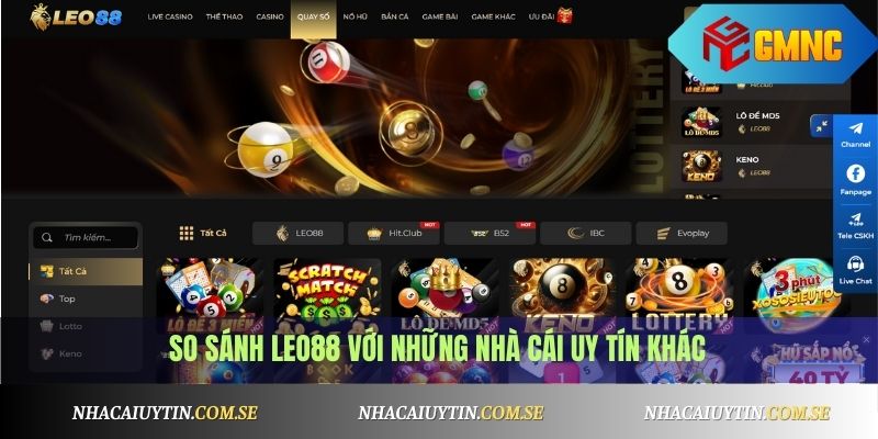 Leo88 - Review Nhà Cái Leo88, Hỗ Trợ Game Thể Thao Hot 4 So sánh Leo88 với những nhà cái uy tín khác