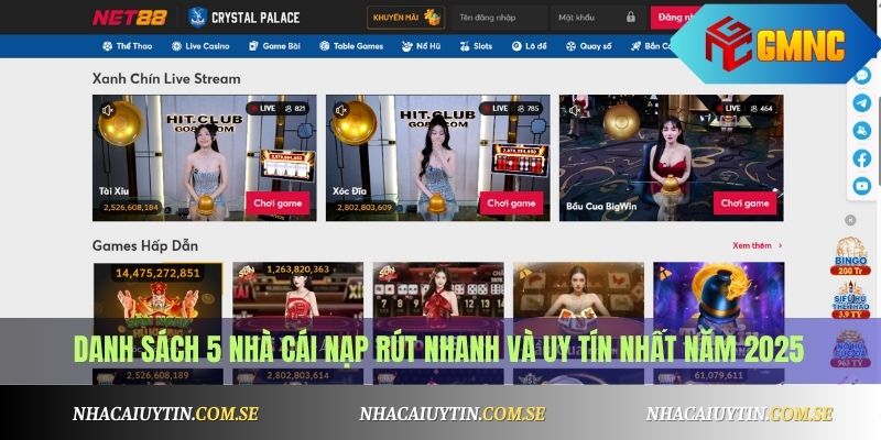 Top 5 Nhà Cái Nạp Rút Nhanh Nhất 2025 Cho Bet Thủ 2 Danh sách 5 nhà cái nạp rút nhanh và uy tín nhất năm 2025